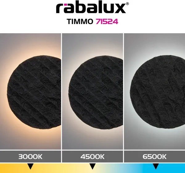 Rabalux 71524 - Aplică de perete LED TIMMO LED/12W/230V 3000/4500/6500K neagră