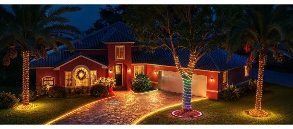 Instalație LED RGBICW de Crăciun de exterior Govee 2700-6500K 20m Wi-Fi Matter IP66