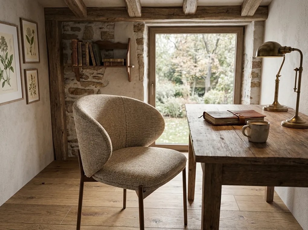 Scaun de masa KIOTO, nuc/bej