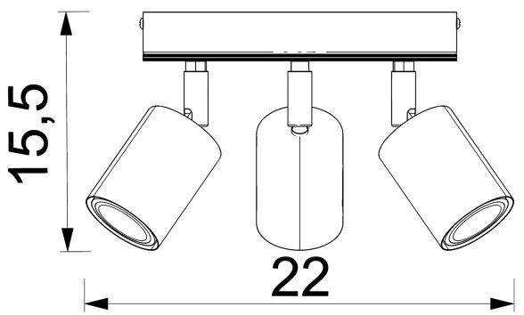 Spot TULON 3xGU10/8W/230V negru