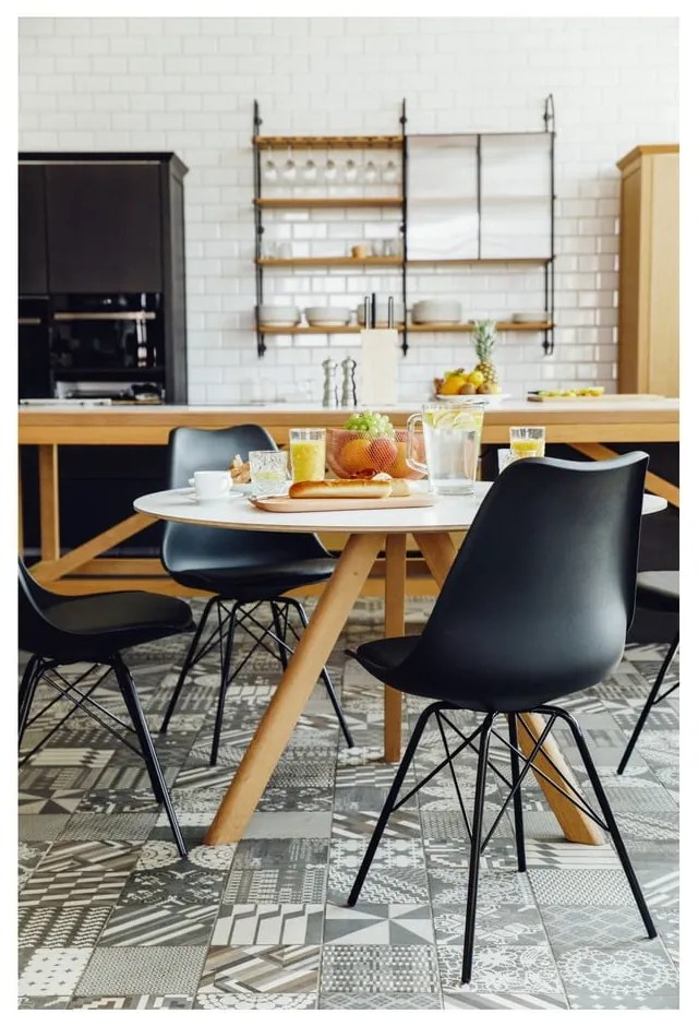 Set 2 scaune cu picioare din metal Bonami Essentials Eco, negru