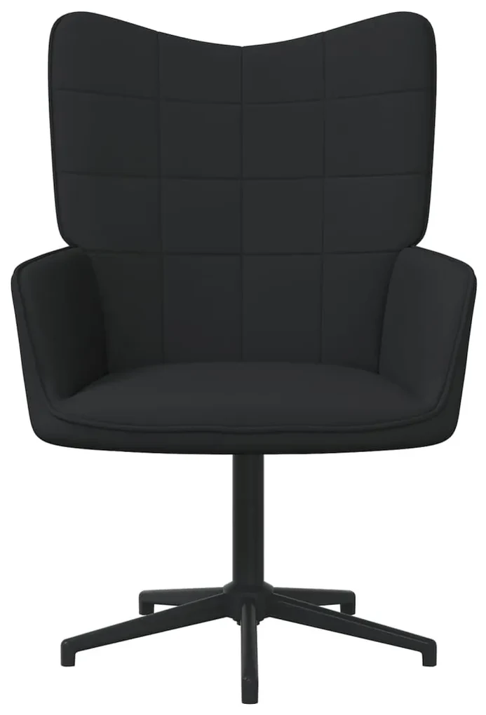 327980 vidaXL Scaun de relaxare cu taburet, negru, textil