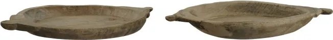 Centru de masă decorativ tip piesă unică, stil natural rustic, culoare natur, din lemn de tec, „Teak”