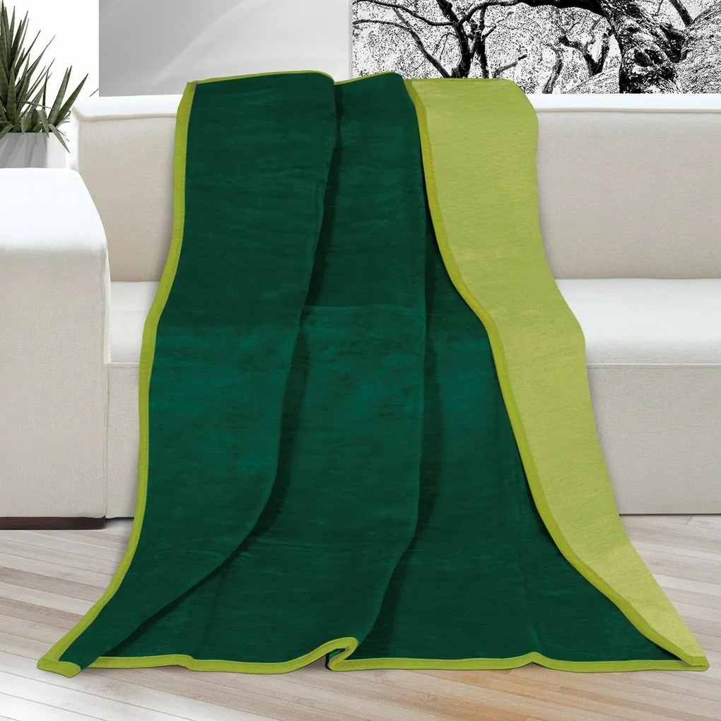 Pătură Kira, verde închis/verde, 150 x 200 cm