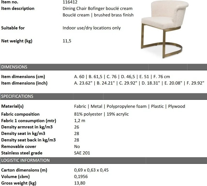 Scaun elegant design LUX Bofinger