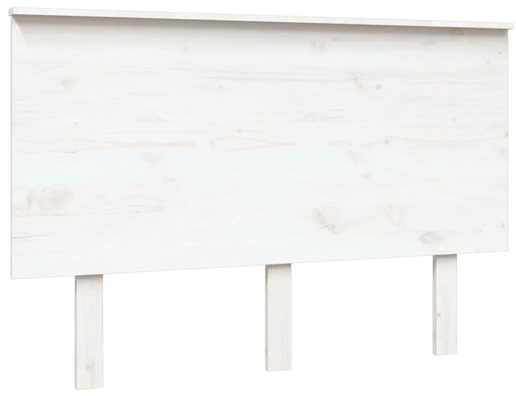 819161 vidaXL Tăblie de pat, alb, 124x6x82,5 cm, lemn masiv de pin