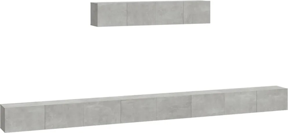 vidaXL Set dulap TV, 6 piese, gri beton, lemn prelucrat