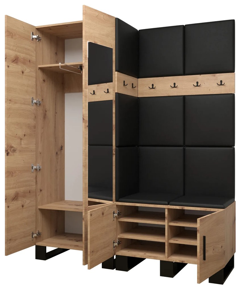 Set mobilier pentru hol Amanda 14 (Stejar artisan + roz). 1085975