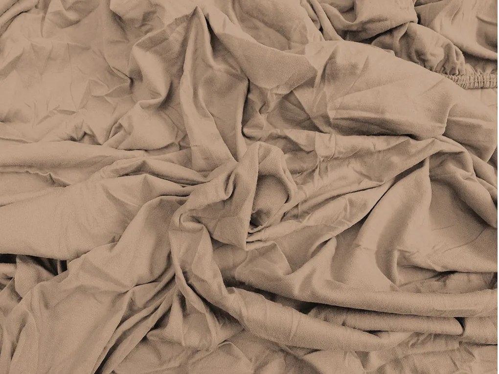 Cearsaf Jersey svetle hnědé 180 x 200 cm