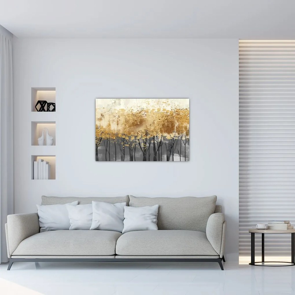 Tablou - Copaci aurii (90x60 cm)