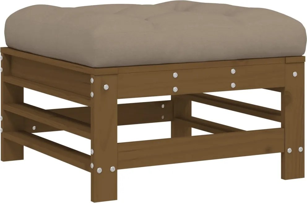 vidaXL Taburet de grădină cu pernă, maro miere, lemn masiv de pin