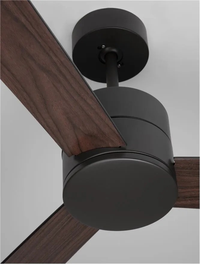 Ventilator de tavan cu telecomanda design modern AXEL negru/nuc