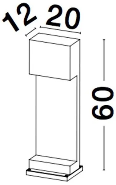 Stalp modern de exterior IP65 GRANTE gri ciment, H-60cm