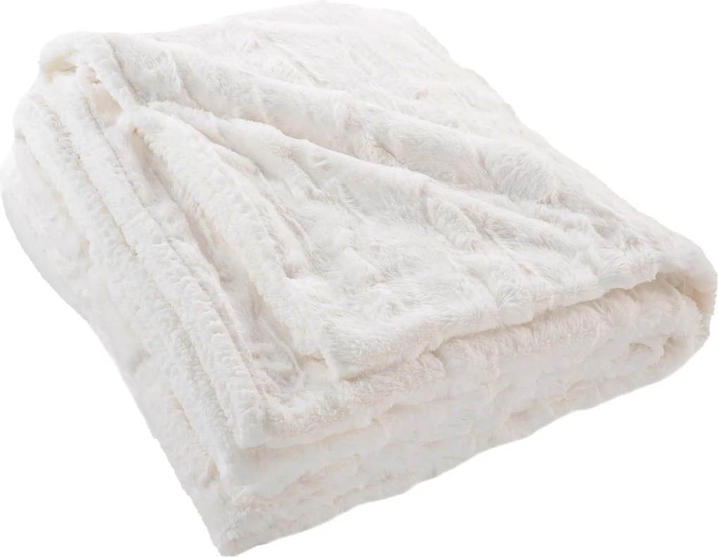 Pătură moale din blană artificială, NATURAL.