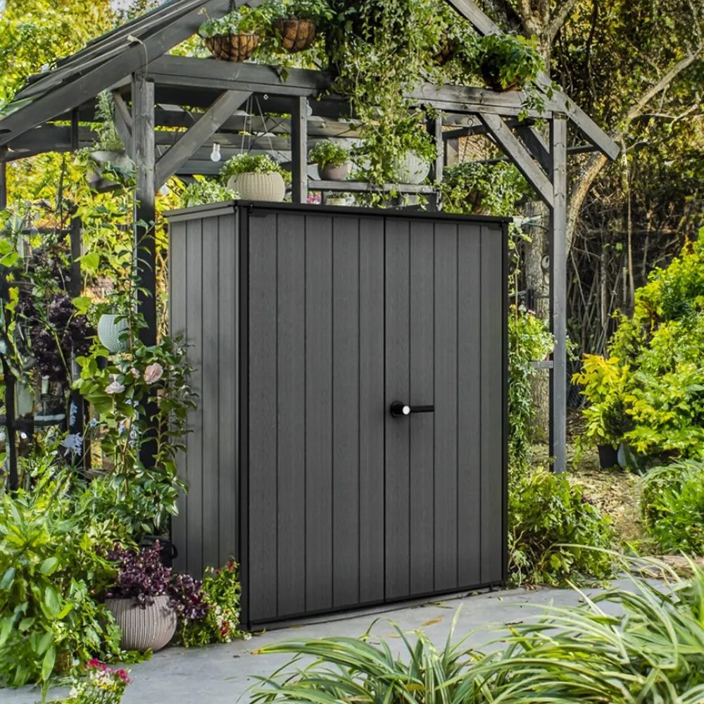 Ladă de grădină din plastic Cortina Alto gri