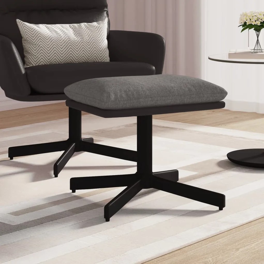 341644 vidaXL Taburet, gri deschis, 60x60x36 cm, textil și piele ecologică
