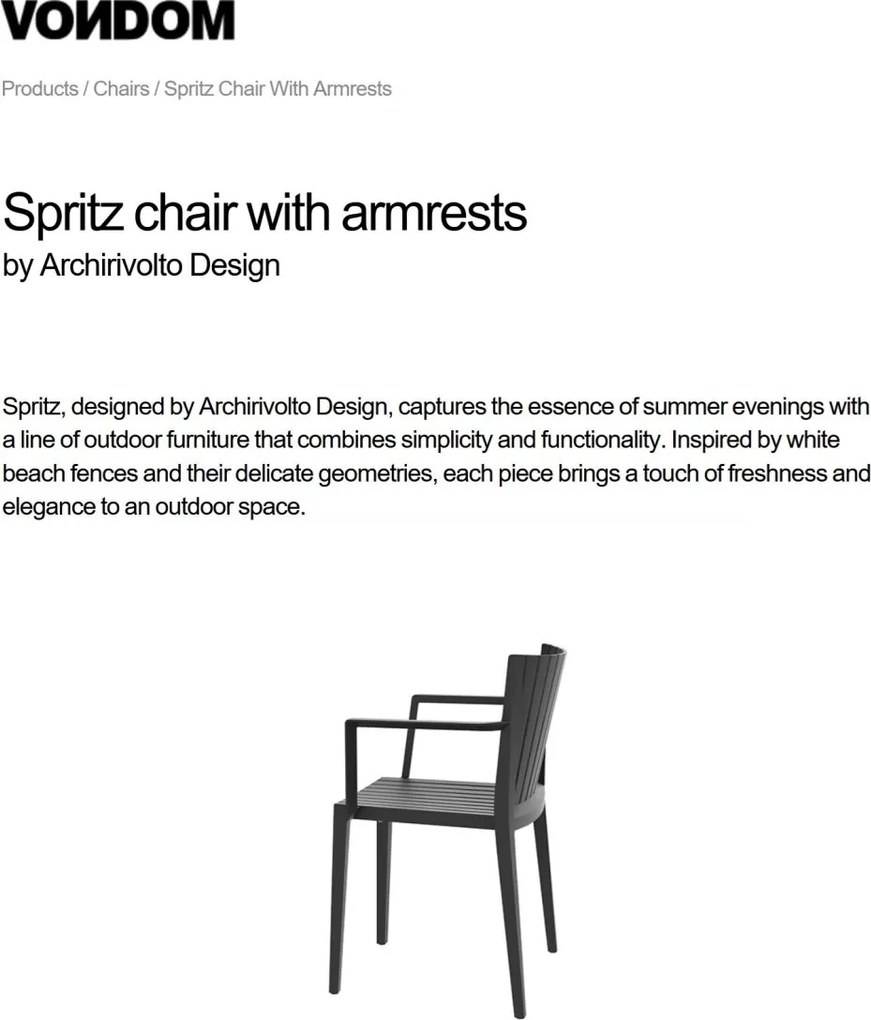 Set de 4 Scaune moderne cu brate de exterior / interior design premium SPRITZ CHAIR 56015 Vondom