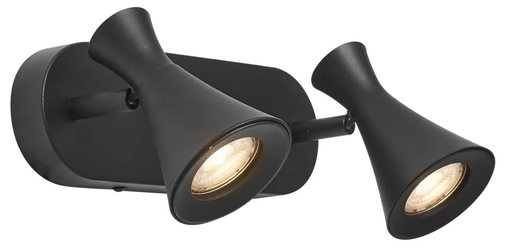 Spot de plafon modern negru cu 2 lumini reglabil - Triangle