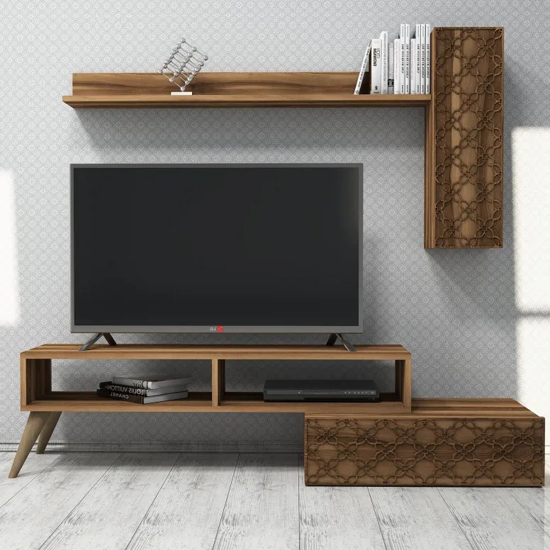 Ansamblu Comoda TV Planet Walnut