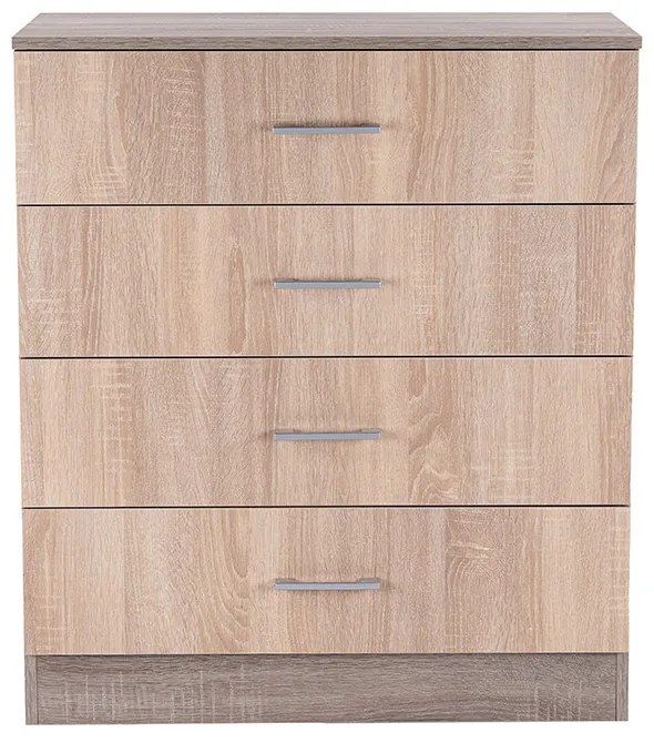 Comodă Miami cu 4 sertare 80x92 cm stejar Sonoma-stejar York