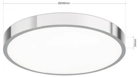 Plafoniera LED Bully 24cm chrome