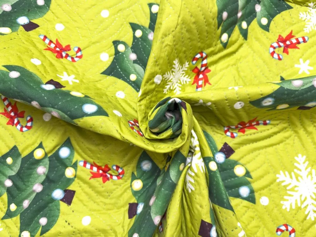 Cuvertura de pat CHRISTMAS TREE, verde Dimensiune: 220 x 240 cm