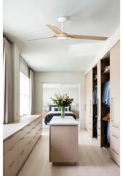 Ventilator de tavan FARO 33816WT PUNT M maro/alb d. 132 cm WT + telecomandă