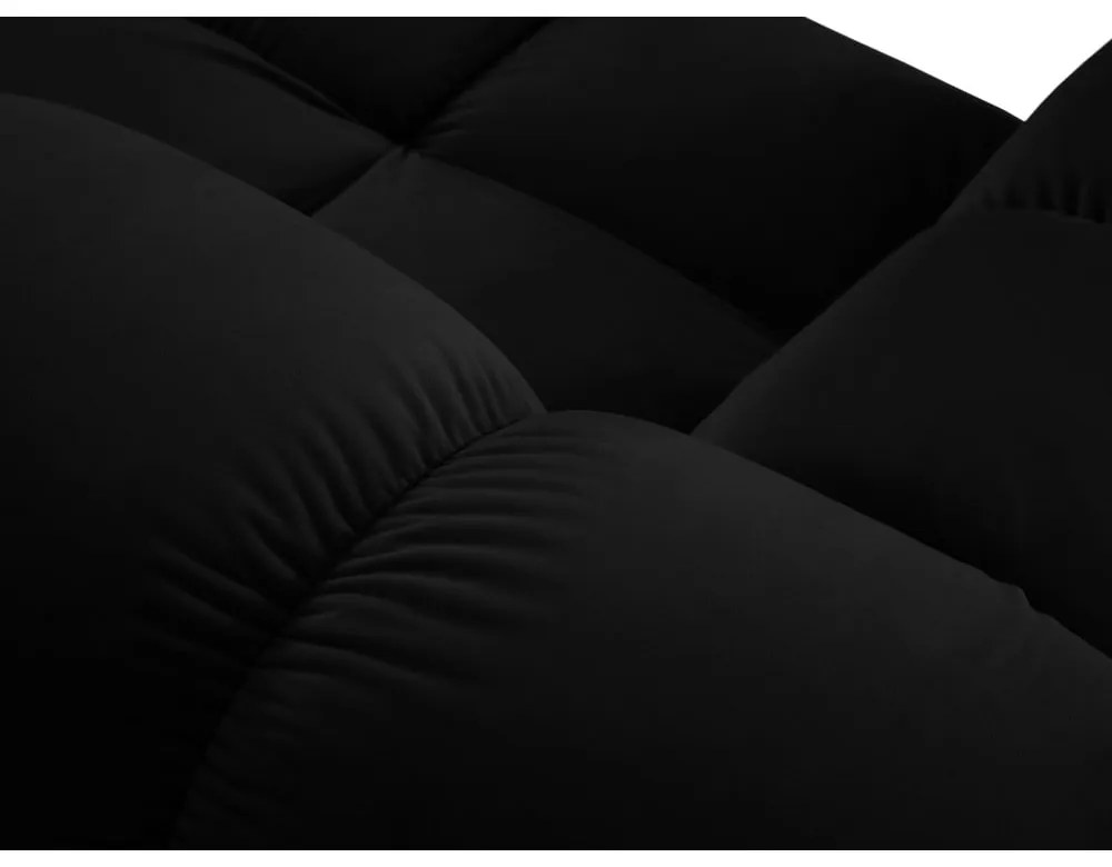 Colțar negru cu tapițerie din catifea (colț stânga) Bellis – Micadoni Home