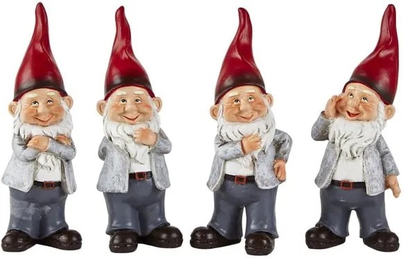 Set 4 figurine decorative de Crăciun KJ Collection Dwarfs, 20 cm