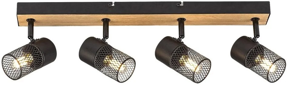 Plafoniera 4L design industrial Metta negru