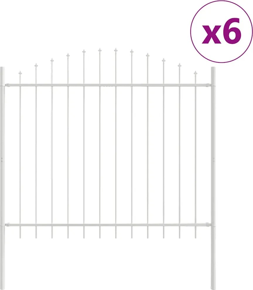 vidaXL Gard de Grădină 6 pcs Alb 170 x 190 cm