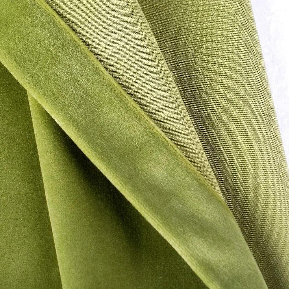 Set draperii din catifea cu rejansa din bumbac tip fagure, Madison, densitate 700 g/ml, Moss green, 2 buc