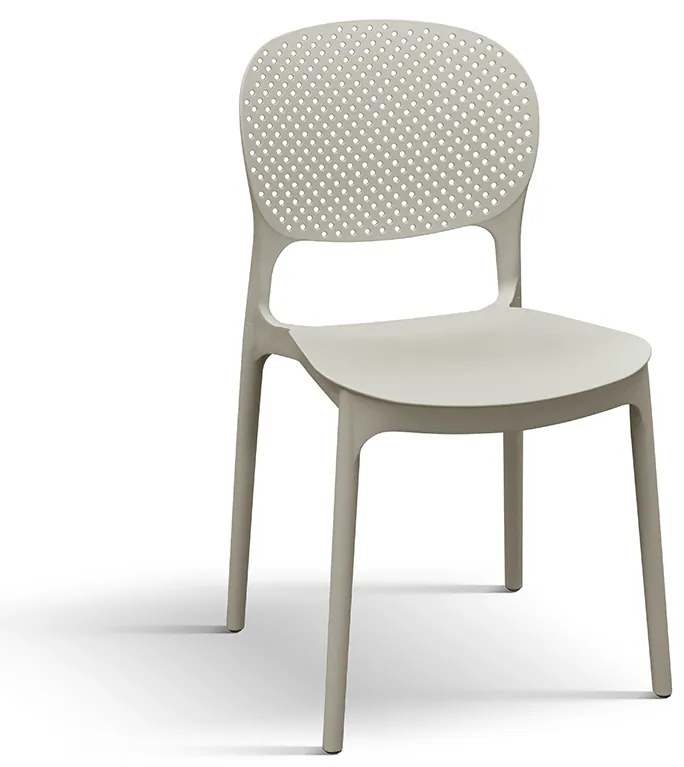 Set 4 scaune PERLA -POLIPROPILENA-HORECA - BEJ TAUPE