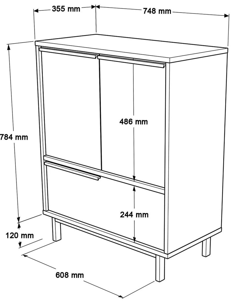 Dulap cu rafturi Bulelo 3 (nuc). 1094294