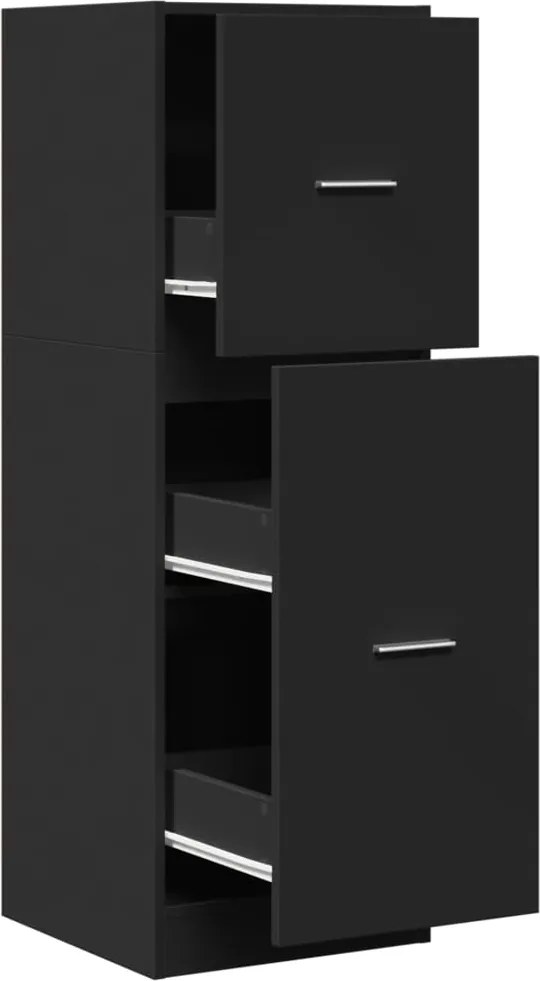 vidaXL Dulap de farmacie, negru, 40x41x118 cm, lemn prelucrat