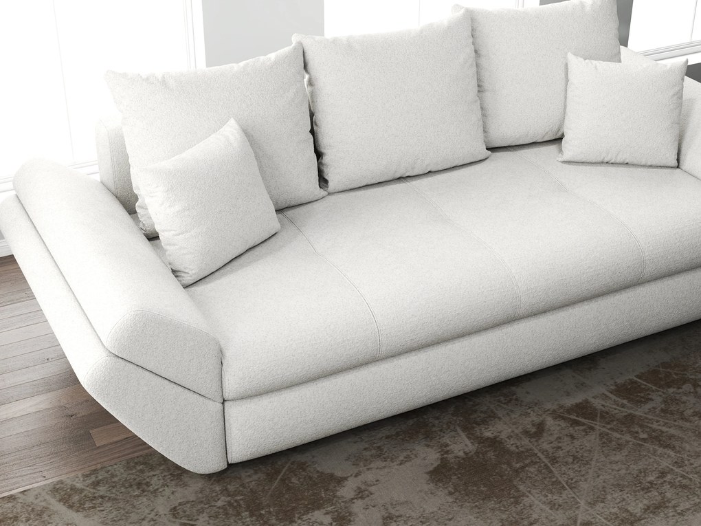 Canapea extensibilă dumonde cu ladă de depozitare si sezut confortabil din spuma high-density, Loana Euphoria Ivory 250x100 cm