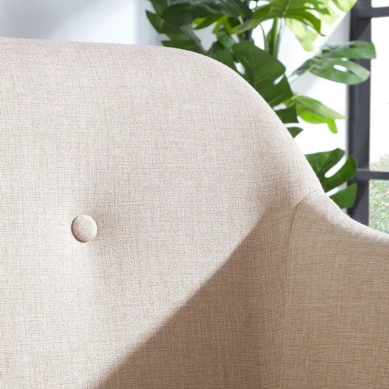 Bancheta tapitata cu brate si picioare din lemn Scandinavia, bej A-37927 VC