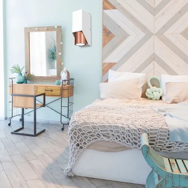 Aplică WALL 1xGU10/8W/230V albă/cupru