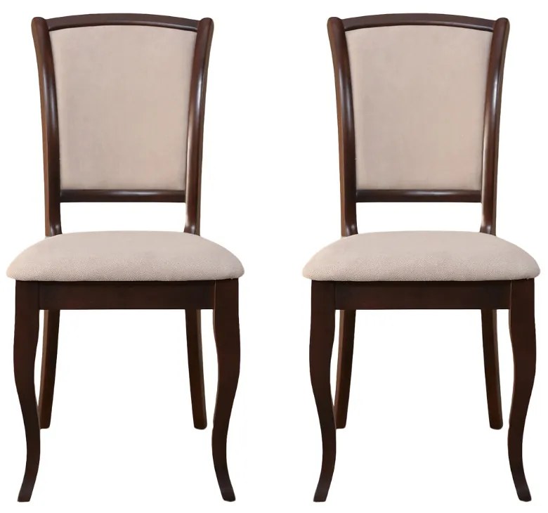 Set 2 scaune dining din lemn de fag Premier, Nuc/Solo 22