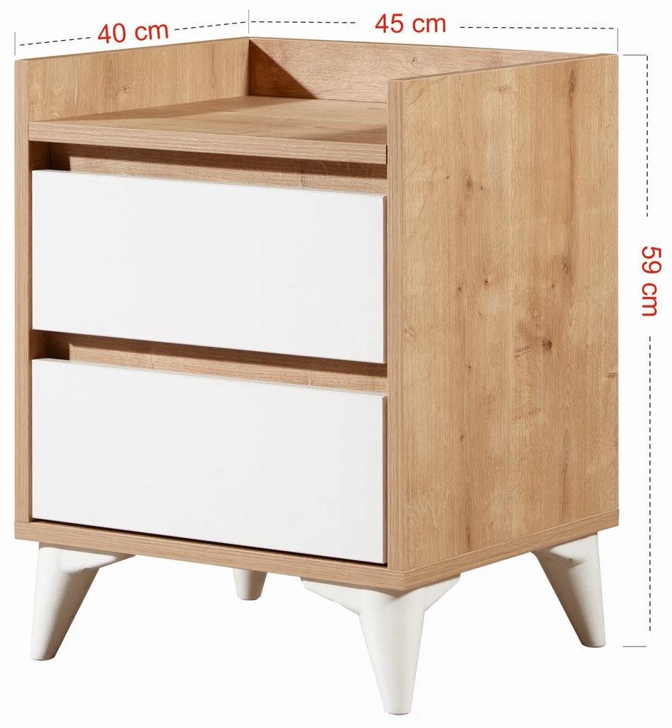Noptieră Tuvantille 41 (Stejar safir + alb). 1127628