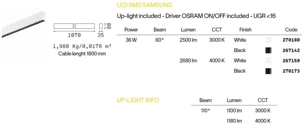 Lustra liniara cu lumina directa si indirecta STEEL Accent White 3000K