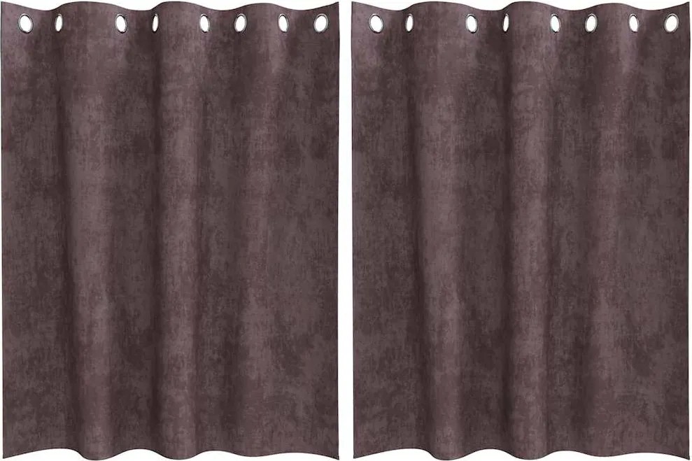 vidaXL Cortine din catifea cu perdele 2 pcs Maro 140 x 140 cm Catifea