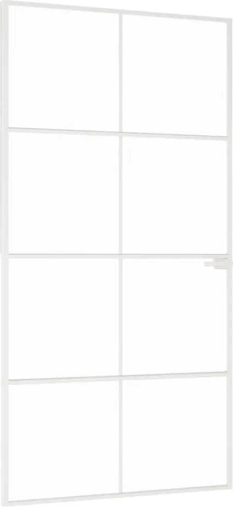 vidaXL Ușă de interior alb 102x201,5 cm sticlă securiz./aluminiu slim