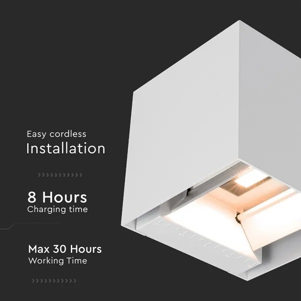 Lampă LED solară de perete cu senzor, 9W/5V, IP65, 2600 mAh, albă