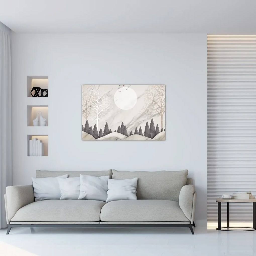Tablou - Peisaj de iarnă (90x60 cm)
