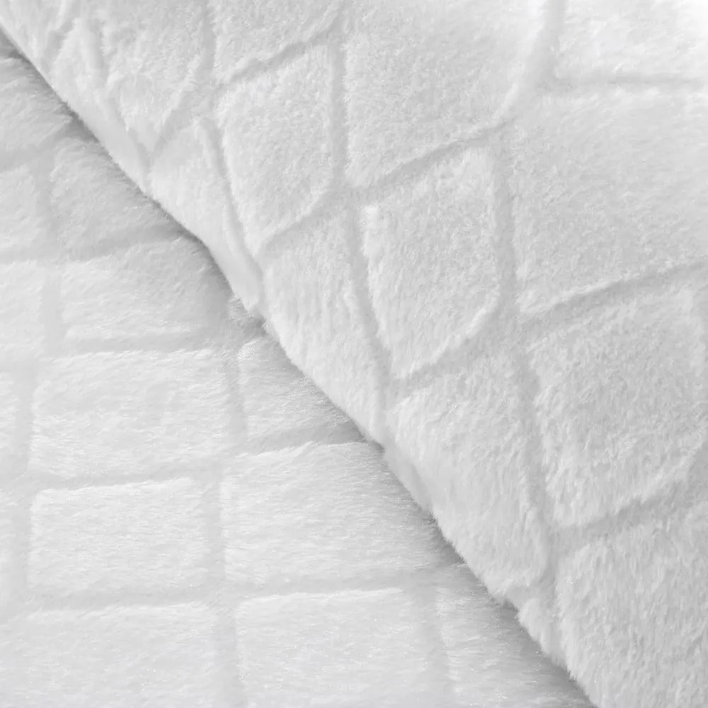 Lenjerie de pat albă din micropluș pentru pat dublu 200x200 cm Cosy Diamond – Catherine Lansfield