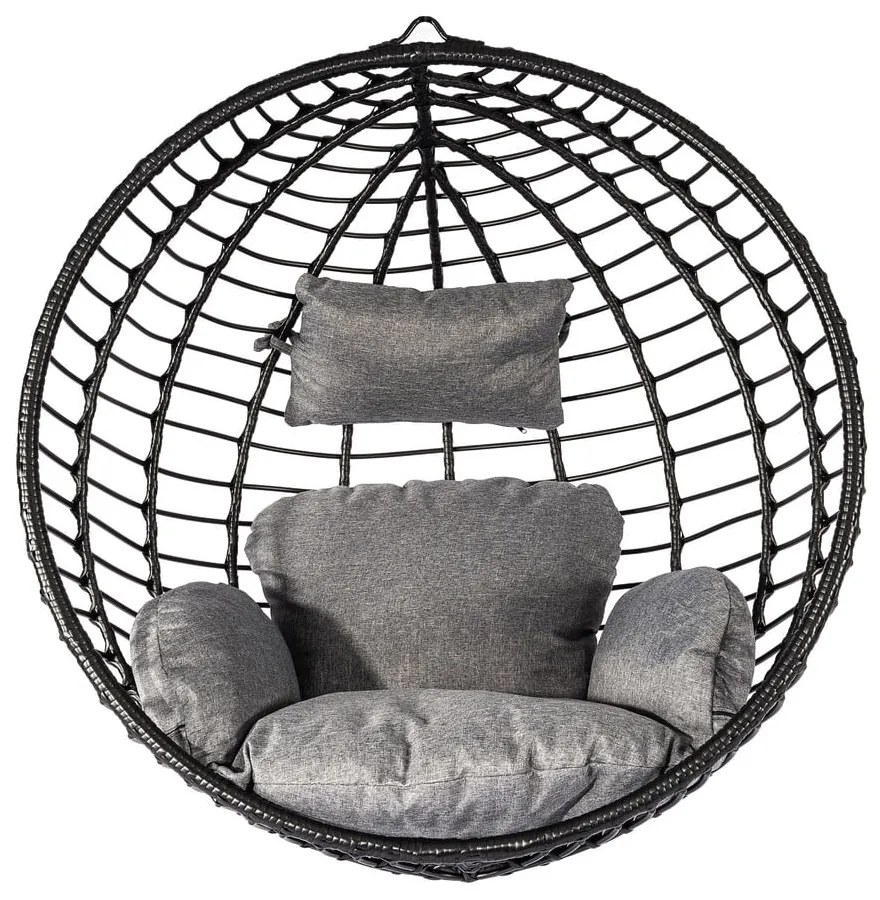 Fotoliu suspendat din ratan artificial Bonami Selection Mila, negru