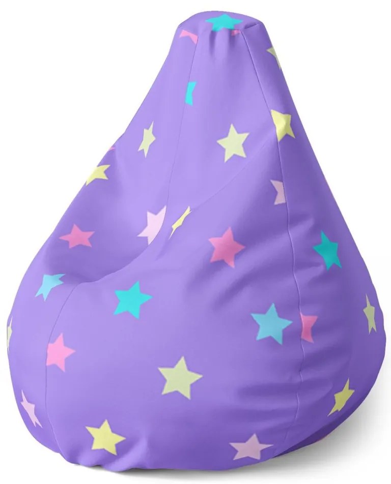 Sac de șezut Pear stele pe mov - pentru copii, violet