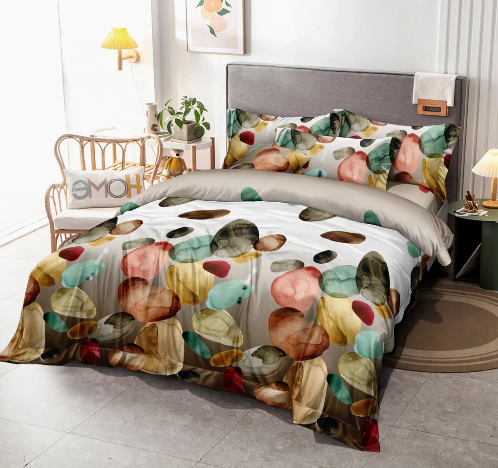 Lenjerie de pat din microfibra multicolor, PEBBLES Dimensiune lenjerie de pat: 2 buc 70 x 80 cm | 200 x 220 cm