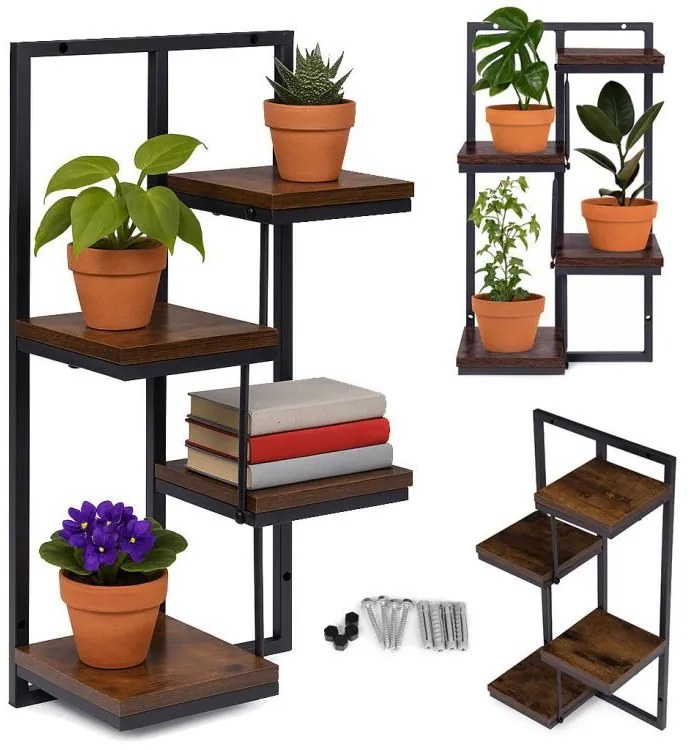 Raft suspendat pentru flori - 4 rafturi